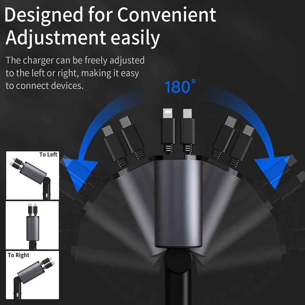Car Charger, 120W 4 in 1 Superfast Car Charger, Type C & USB Charging Ports